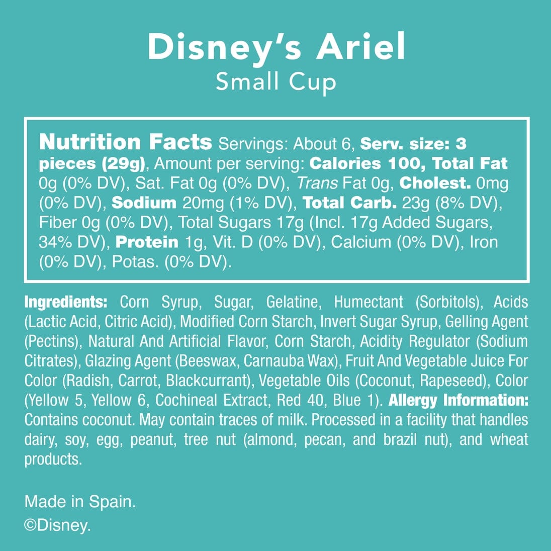 Candy Club Candy Club Disney Princess Gummies Ariel - Little Miss Muffin Children & Home