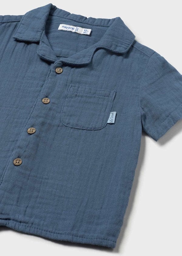 Mayoral Usa Inc Mayoral Bambula Button Up Shirt in Blue - Little Miss Muffin Children & Home