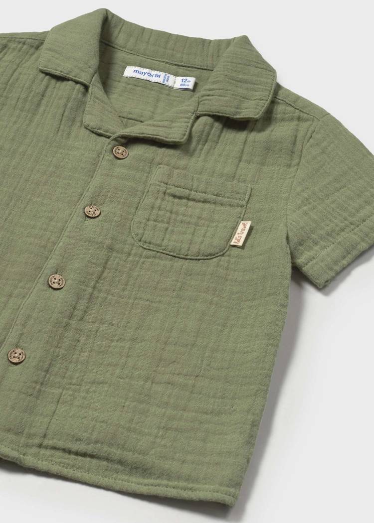 Mayoral Usa Inc Mayoral Bambula Button Up Shirt in Sage - Little Miss Muffin Children & Home