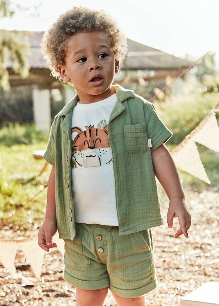 Mayoral Usa Inc Mayoral Bambula Cuffed Shorts in Sage - Little Miss Muffin Children & Home