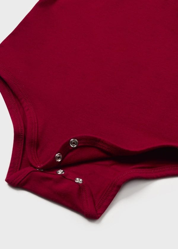 Mayoral Usa Inc Mayoral Long Sleeve Polo Onesie for Baby in Cherry - Little Miss Muffin Children & Home
