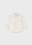 boys tan striped button up