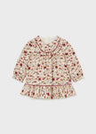 Mayoral Usa Inc Mayoral Drop Waist Print Dress for Baby in Tomato - Little Miss Muffin Children & Home