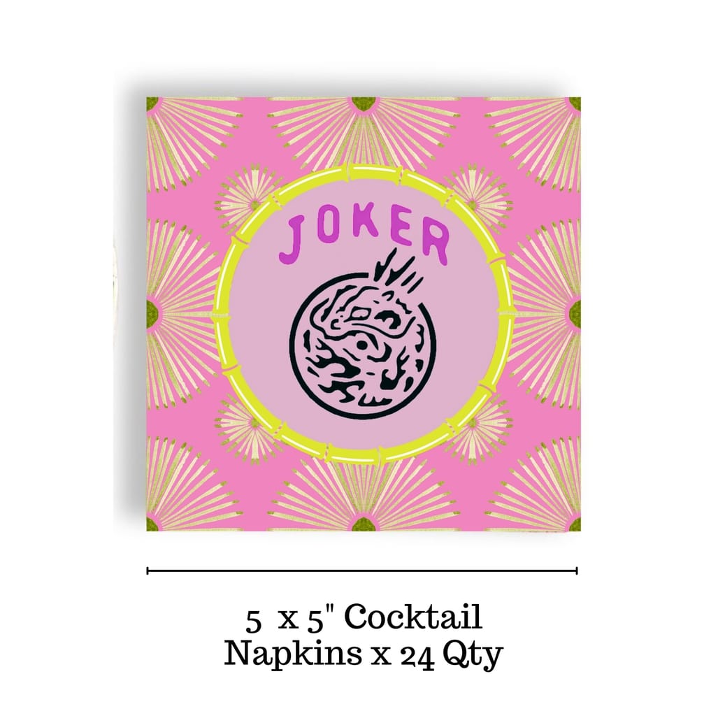 Fabuplates Mahjong Psych Joker 24ct 3-ply Cocktail Napkins - Little Miss Muffin Children & Home