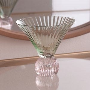 Beatriz Ball Beatriz Ball Glass Venice Martini Set of 4, Green & Pink - Little Miss Muffin Children & Home