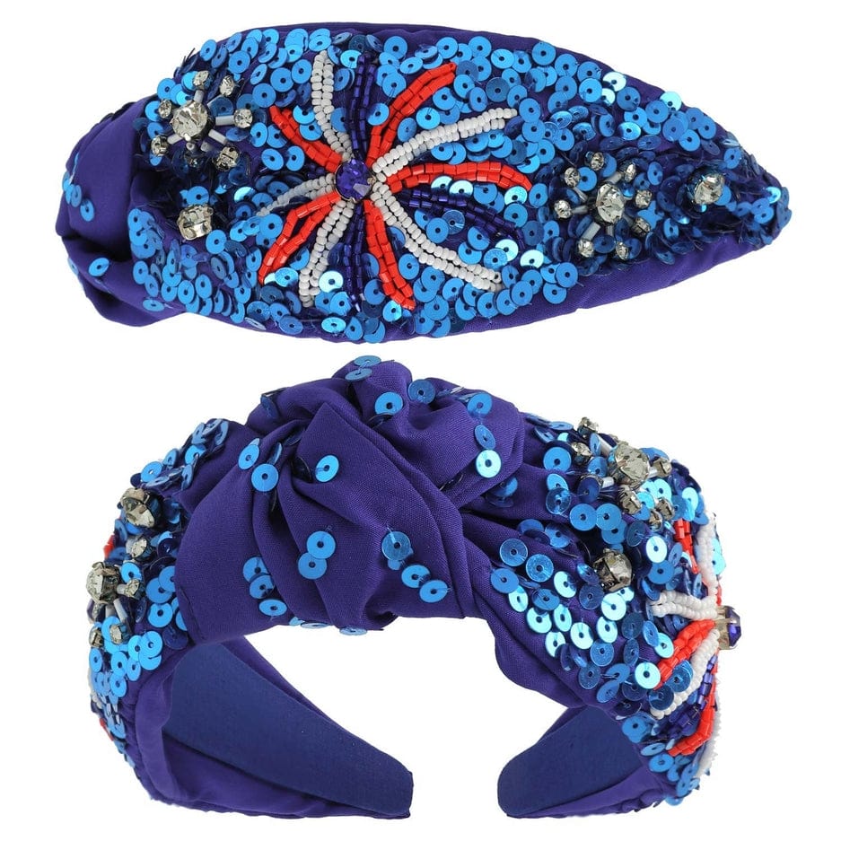 Sophia Collection Sophia Collection Patriotic Fireworks Sequin Top Knotted Headband - Little Miss Muffin Children & Home