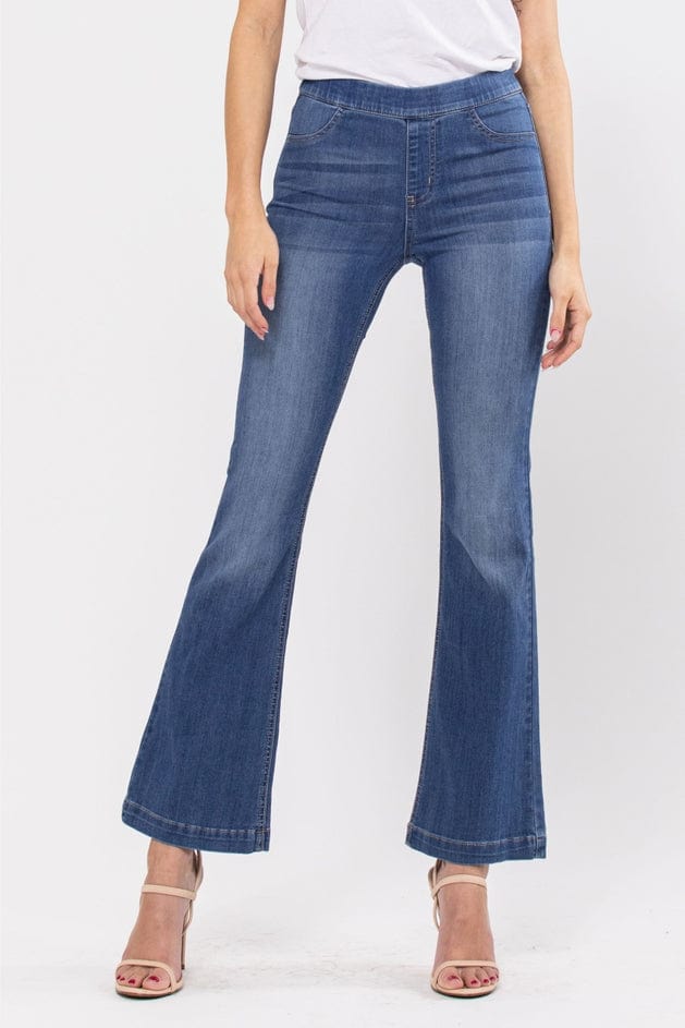 Cello Jeans Cello Medium Wash Flared Jegging (30" Inseam) 