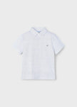 Mayoral Usa Inc Mayoral Geometric Print Short Sleeve Polo Shirt in White-Midnight - Little Miss Muffin Children & Home