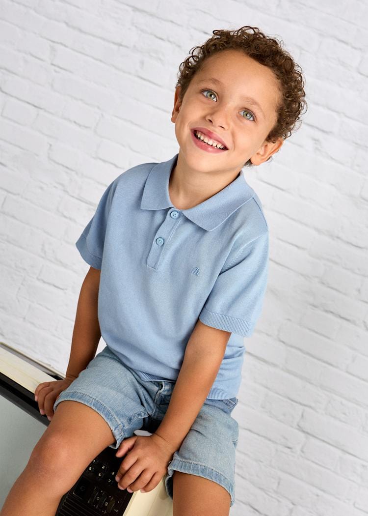 Mayoral Usa Inc Mayoral Short Sleeve Knit Polo - Little Miss Muffin Children & Home