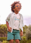 Mayoral Usa Inc Linen Bermuda Shorts in Seaweed - Little Miss Muffin Children & Home