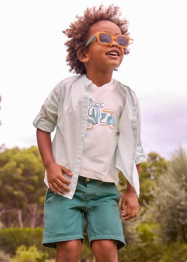 Mayoral Usa Inc Linen Bermuda Shorts in Seaweed - Little Miss Muffin Children & Home