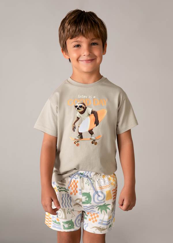 Mayoral Usa Inc Printed Swim Shorts in Cream - Little Miss Muffin Children & Home