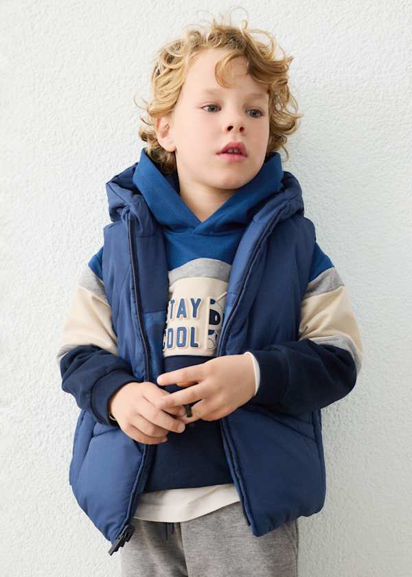 Mayoral Usa Inc Boy's Reversible Hooded Zip Up Puffer Vest, 3 Colors Available - Little Miss Muffin Children & Home
