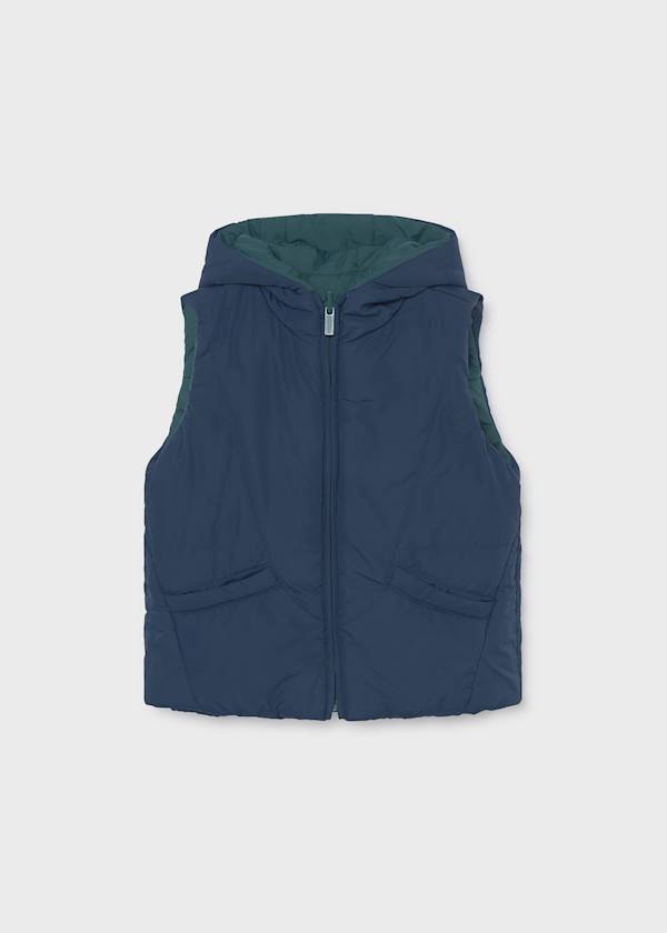 Mayoral Usa Inc Boy's Reversible Hooded Zip Up Puffer Vest, 3 Colors Available - Little Miss Muffin Children & Home