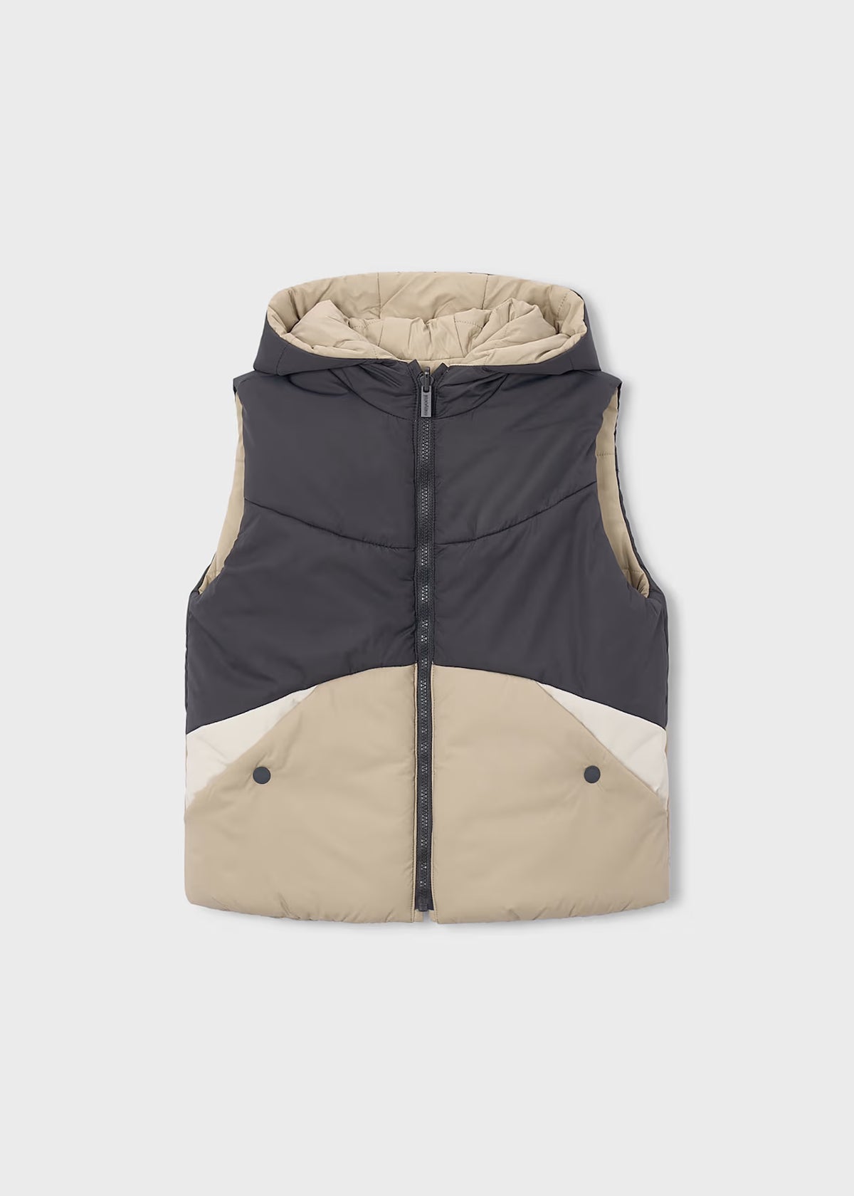 Reversible Hooded Zip Up Puffer Vest