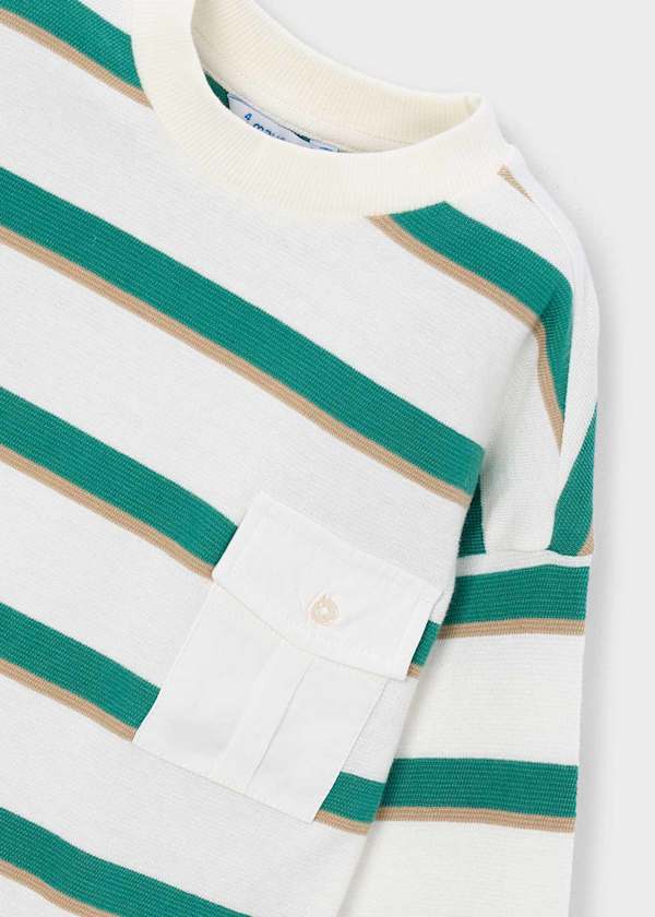 Mayoral Usa Inc Long Sleeve Striped Pocket T-Shirt - Little Miss Muffin Children & Home