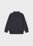 Mayoral Usa Inc Mayoral Boy Tricot Long Sleeve Polo Shirt in Heather Grey - Little Miss Muffin Children & Home