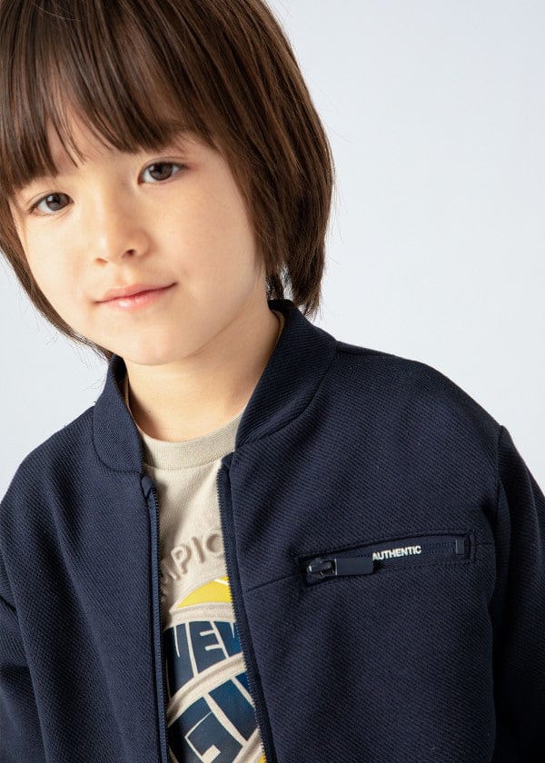 Mayoral Usa Inc Mayoral Zip Up Varsity Jacket in Navy - Little Miss Muffin Children & Home