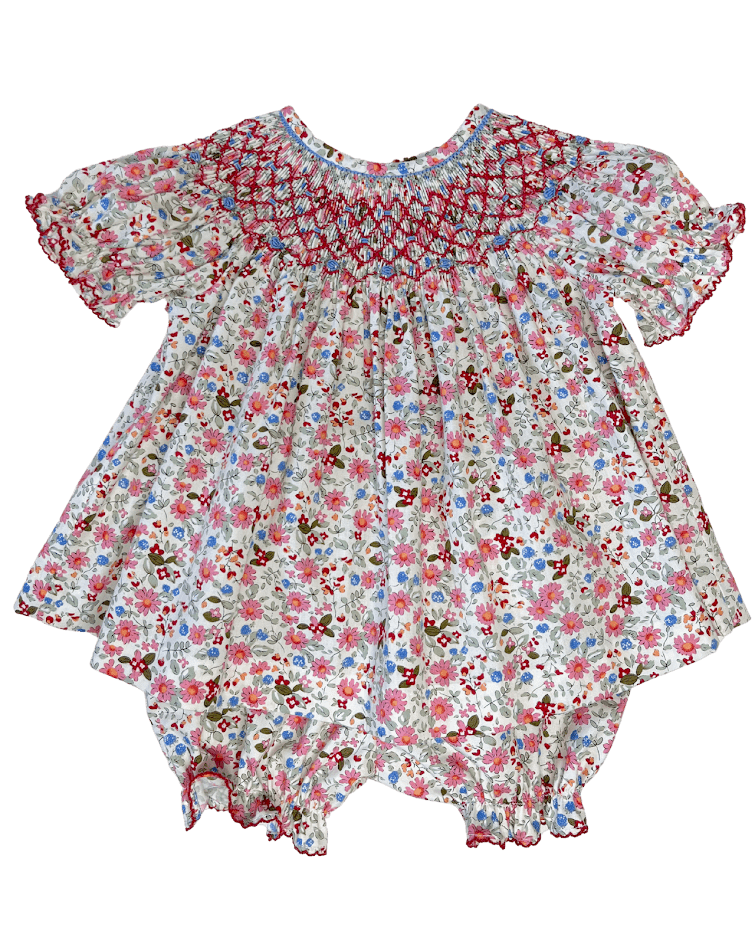 Lulu Bebe Lulu Bebe Floral Smocked Bloomerset - Little Miss Muffin Children & Home