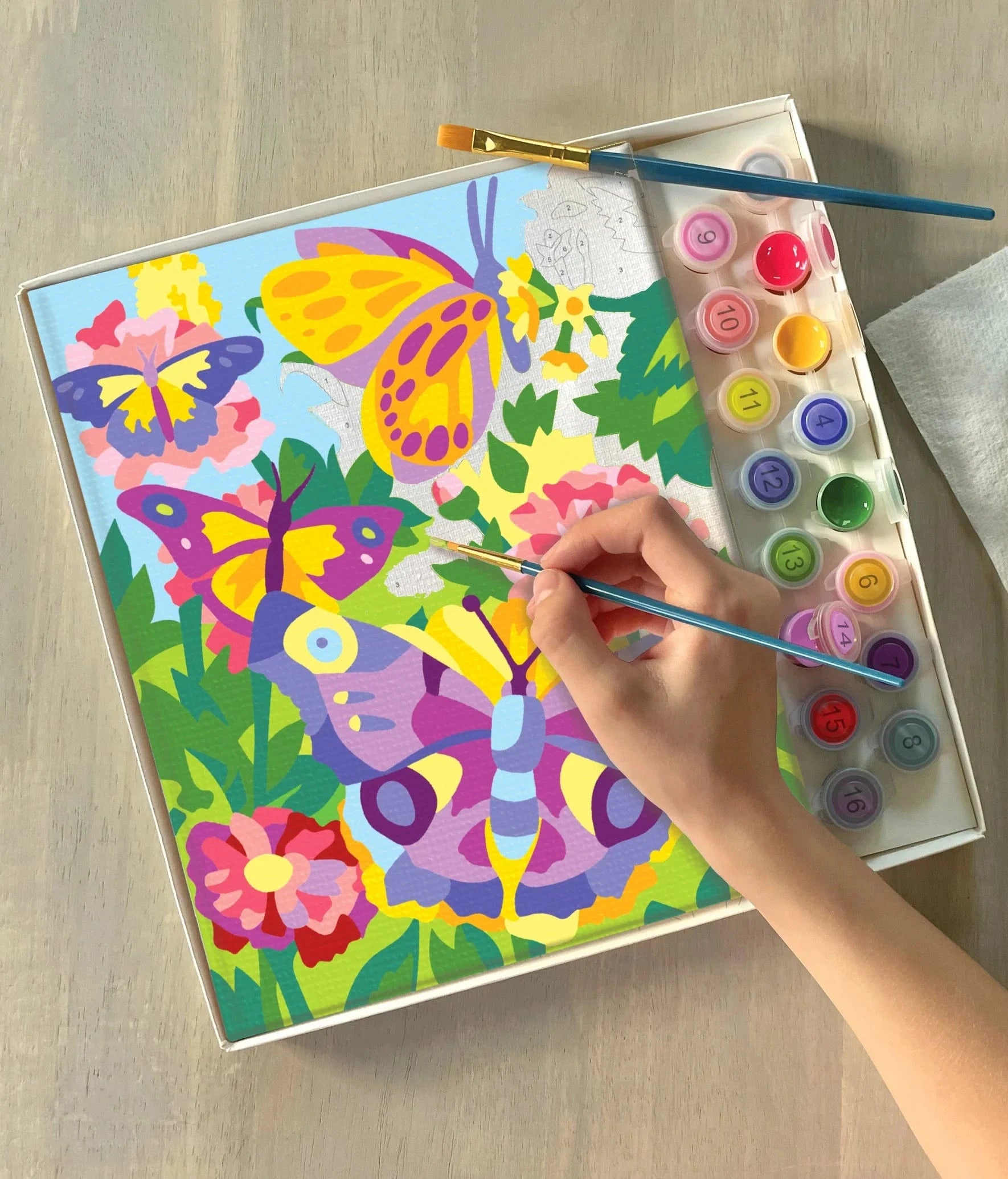 kids butterfly painting by numbers