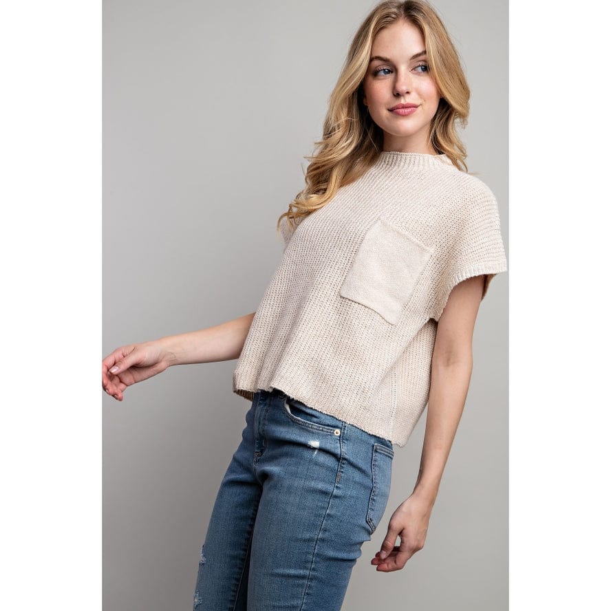 Sweet Generis Sweet Generis Drop Shoulder Rib Knit Short Sleeve Sweater - Little Miss Muffin Children & Home