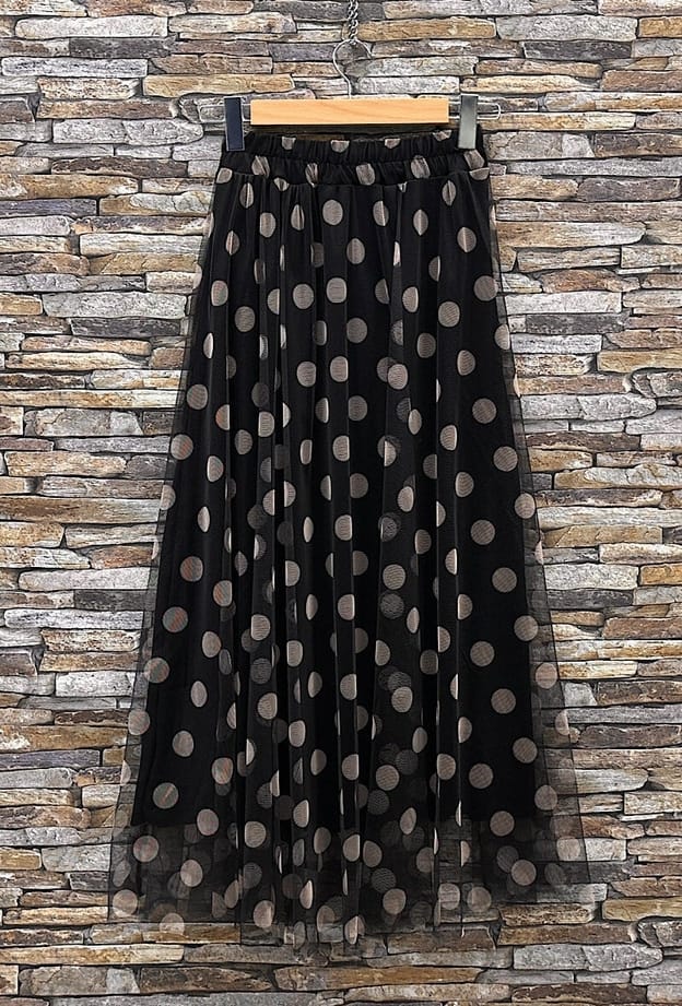 Black Polka Dot Ariana Skirt