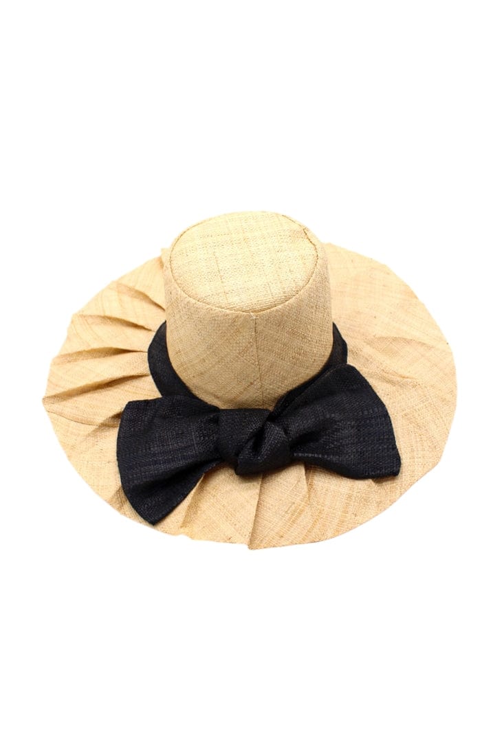 Shebobo Lilly 5" Brim Fan Pleated Straw Sun Hat with Big Bow - Little Miss Muffin Children & Home