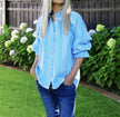 Who's Charlie Olive Cotton Striped Ruffle Collared Shirt - Little Miss Muffin Children & Home