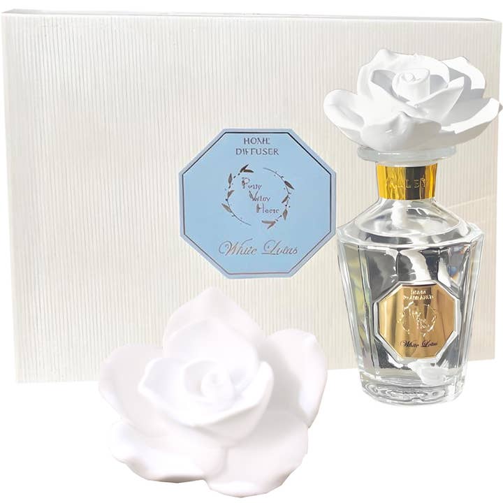 Pretty Valley Home Vintage Rose Ceramic Diffuser White Lotus - Little Miss Muffin Children & Home