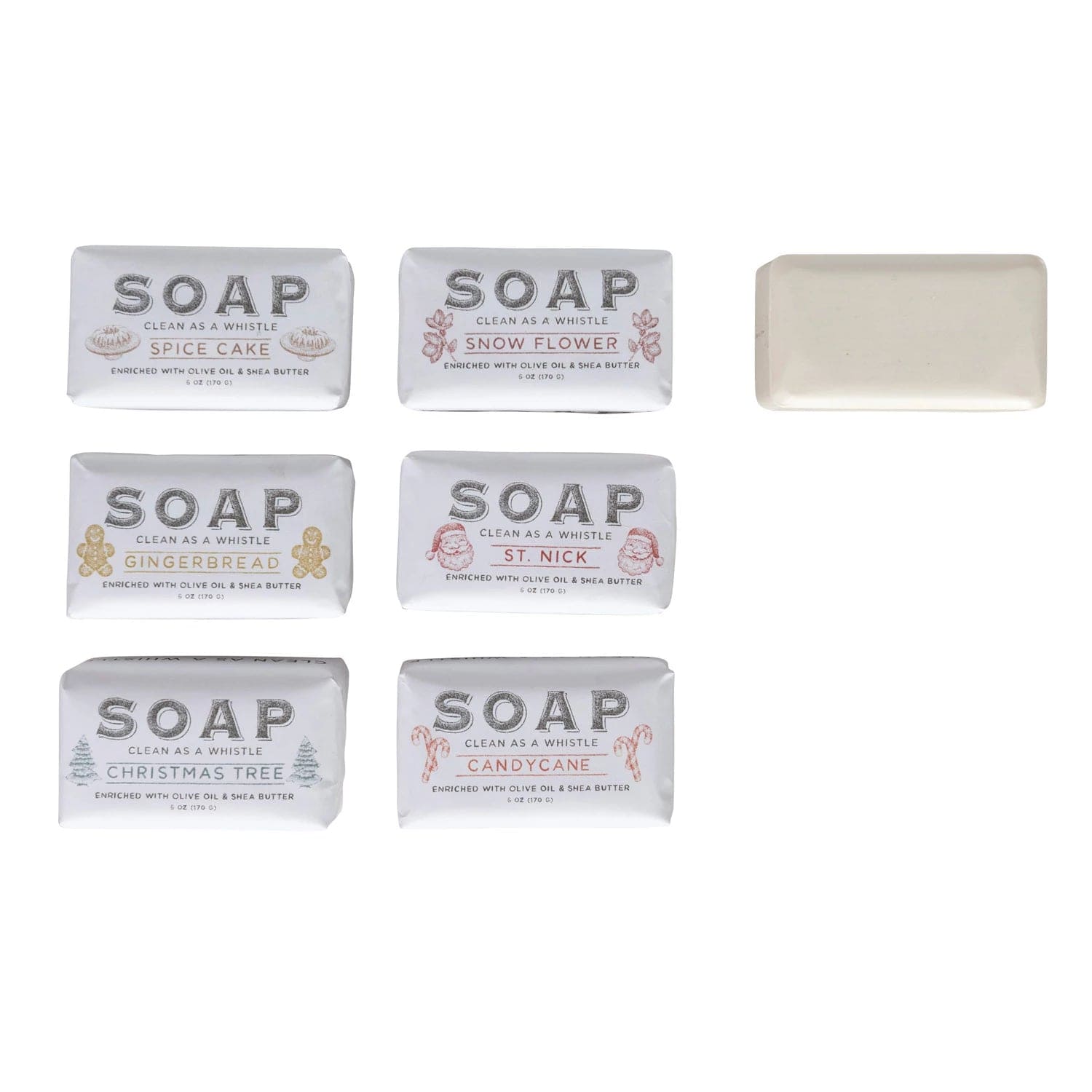 Creative Co-Op Creative Co-op Holiday Scented Olive Oil & Shea Butter Milled Bar Soaps - Little Miss Muffin Children & Home