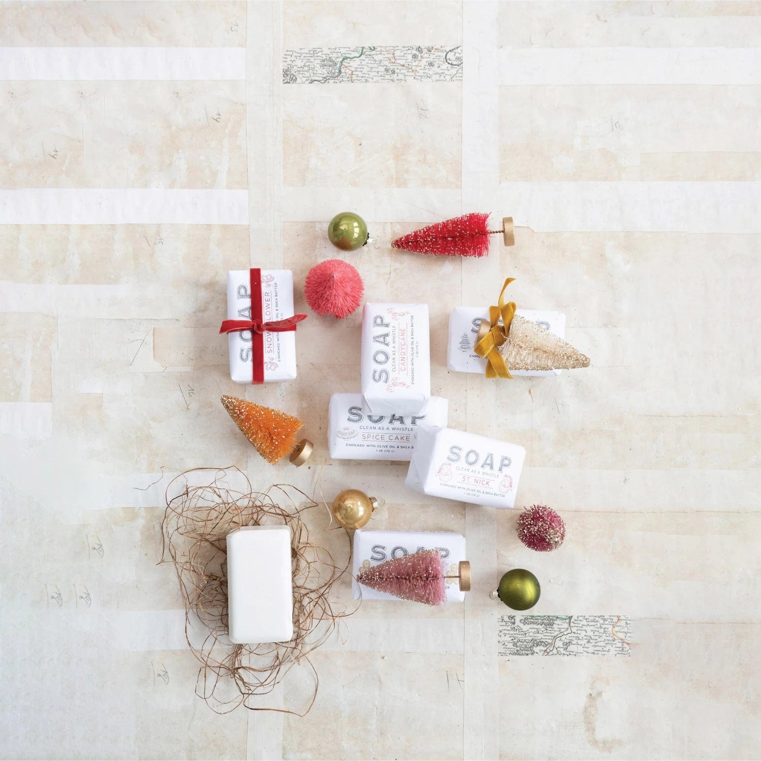 Creative Co-Op Creative Co-op Holiday Scented Olive Oil & Shea Butter Milled Bar Soaps - Little Miss Muffin Children & Home