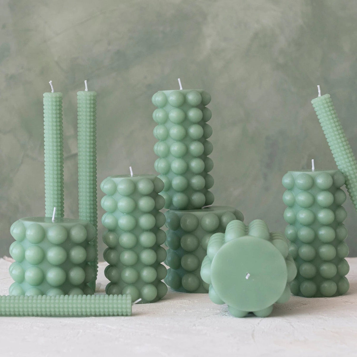 Creative Co-Op Creative Co-op Unscented Hobnail Pillar Candle - Little Miss Muffin Children & Home
