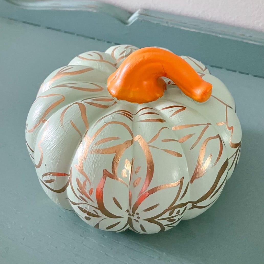 Jessica Reynolds Art Mint & Gold Small Pumpkin - Little Miss Muffin Children & Home