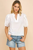 Pinch Short Sleeve V-Neck Top - Little Miss Muffin Children & Home