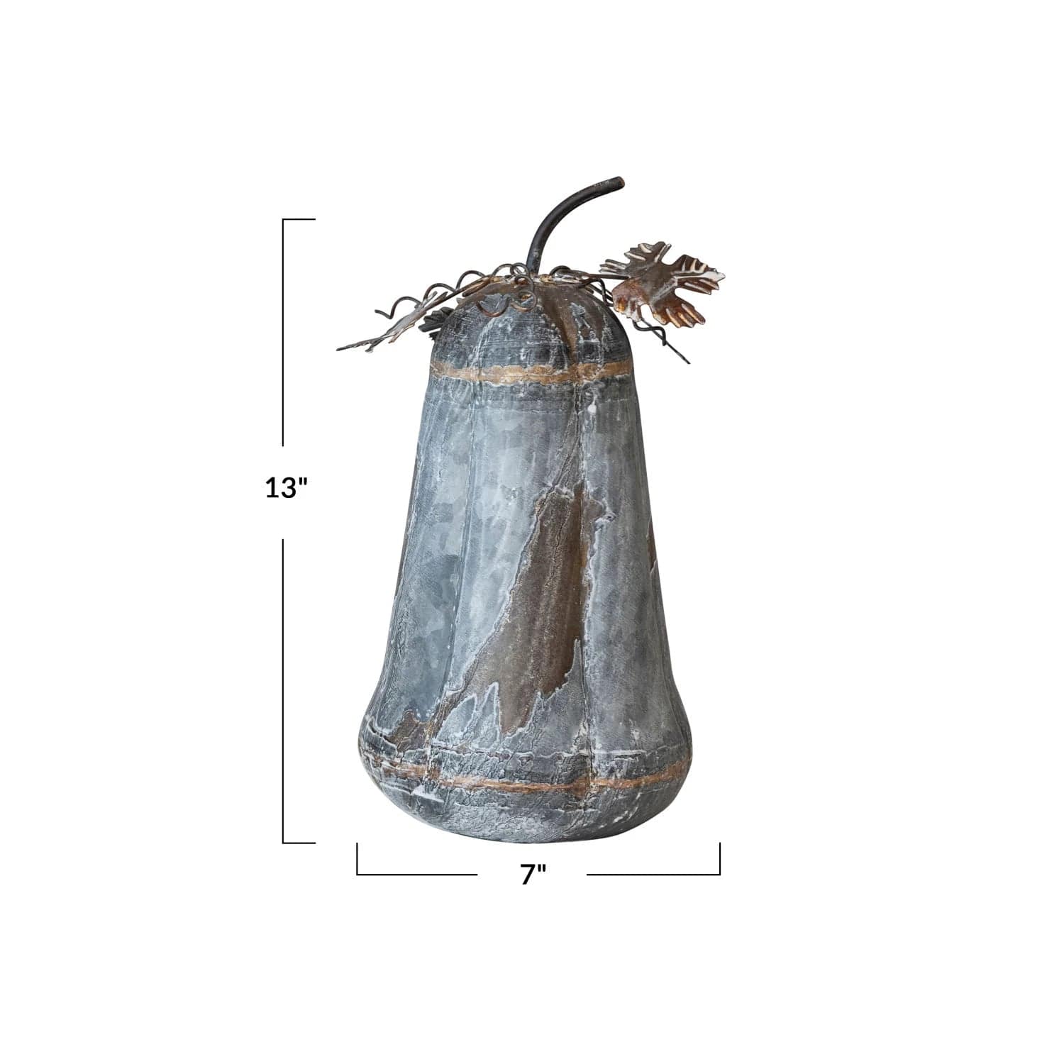 Creative Co-Op Creative Co-op Galvanized Metal Tall Pumpkin, Distressed Zinc Finish - Little Miss Muffin Children & Home