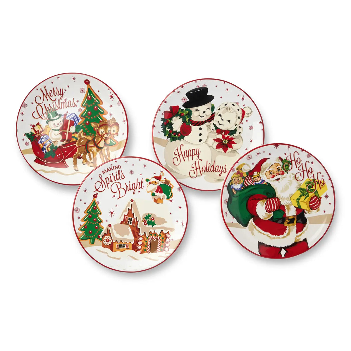 Certified International Santa's Retro Christmas 9" Dessert Plate, 4 Available Styles - Little Miss Muffin Children & Home