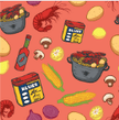 Bald Head Blues Crawfish Boil All-Over Print on Coral Men's Albatross Polo - Little Miss Muffin Children & Home
