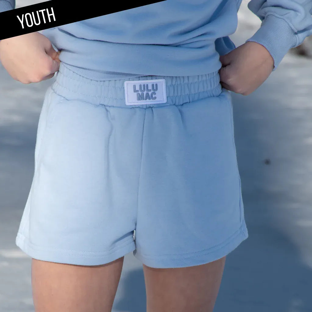Girls' Light Blue Terry Cloth Shorts by Girlie Girl Originals