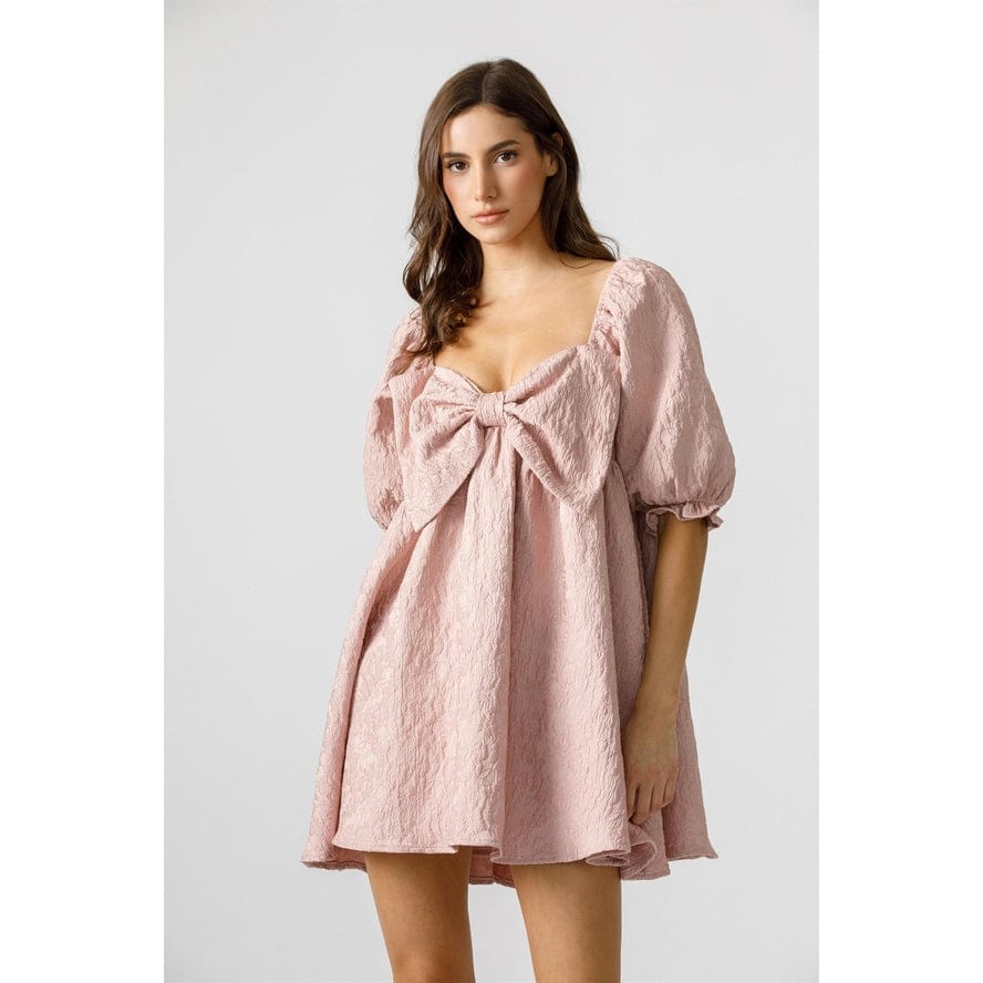 Storia Storia Babydoll Swing Mini Dress with Bow Detail - Little Miss Muffin Children & Home