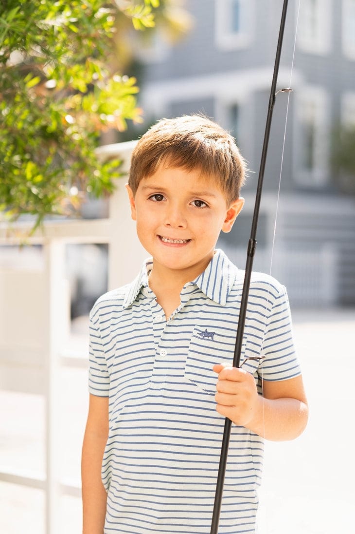 Saltwater Boys Company Banks Boys Polo Light Blue Stripe - Little Miss Muffin Children & Home