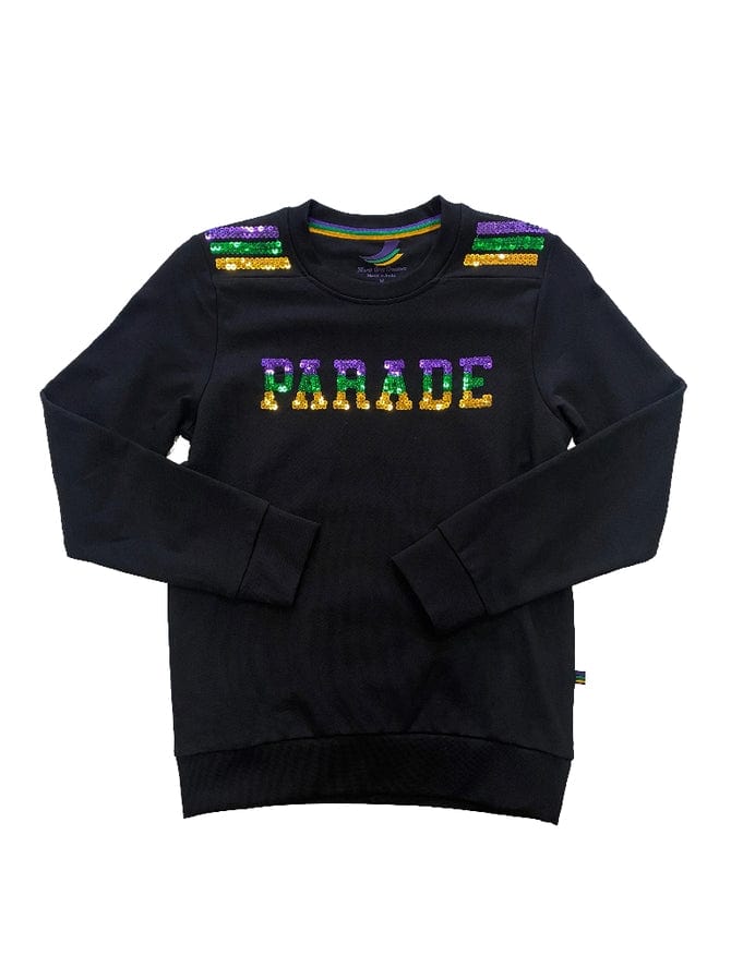 Mardi Gras Creations Mardi Gras Creations French Terry Kids Sequins PARADE Shirt - Black - Little Miss Muffin Children & Home
