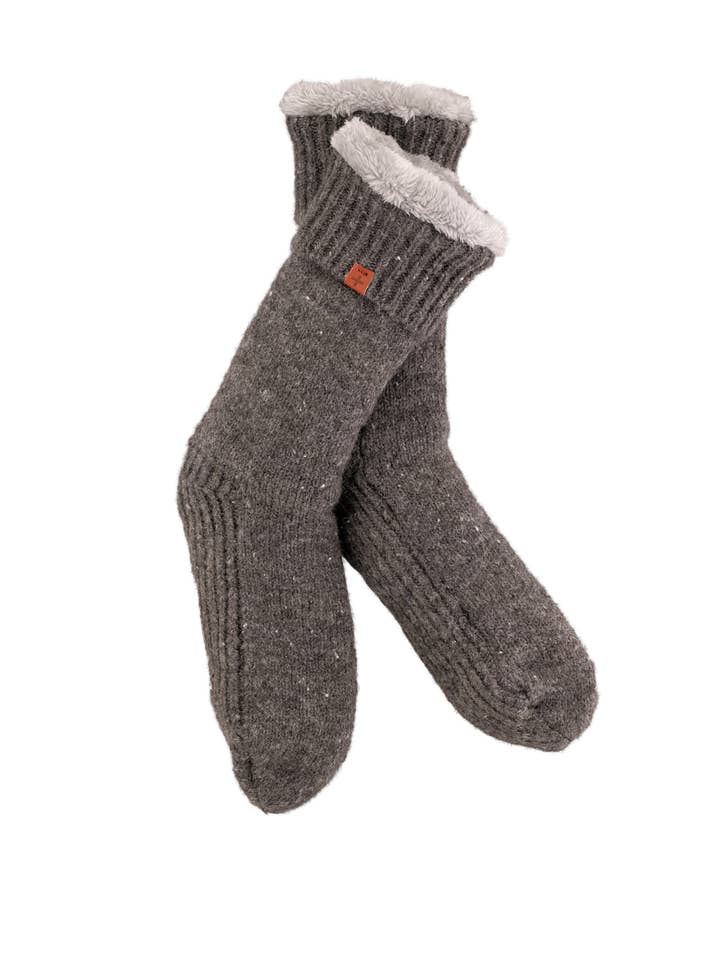 Bickley + Mitchell Amsterdam Lined Slipper Socks Dark Grey - Little Miss Muffin Children & Home