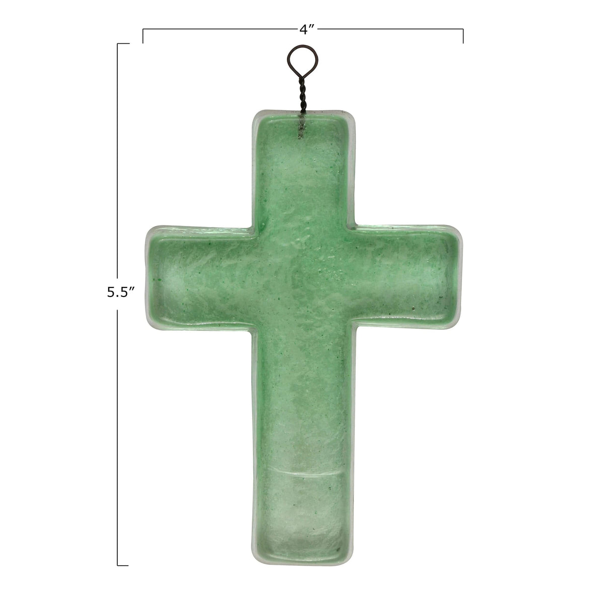 Creative Co-Op Creative Co-op Recycled Glass Hanging Cross - Little Miss Muffin Children & Home