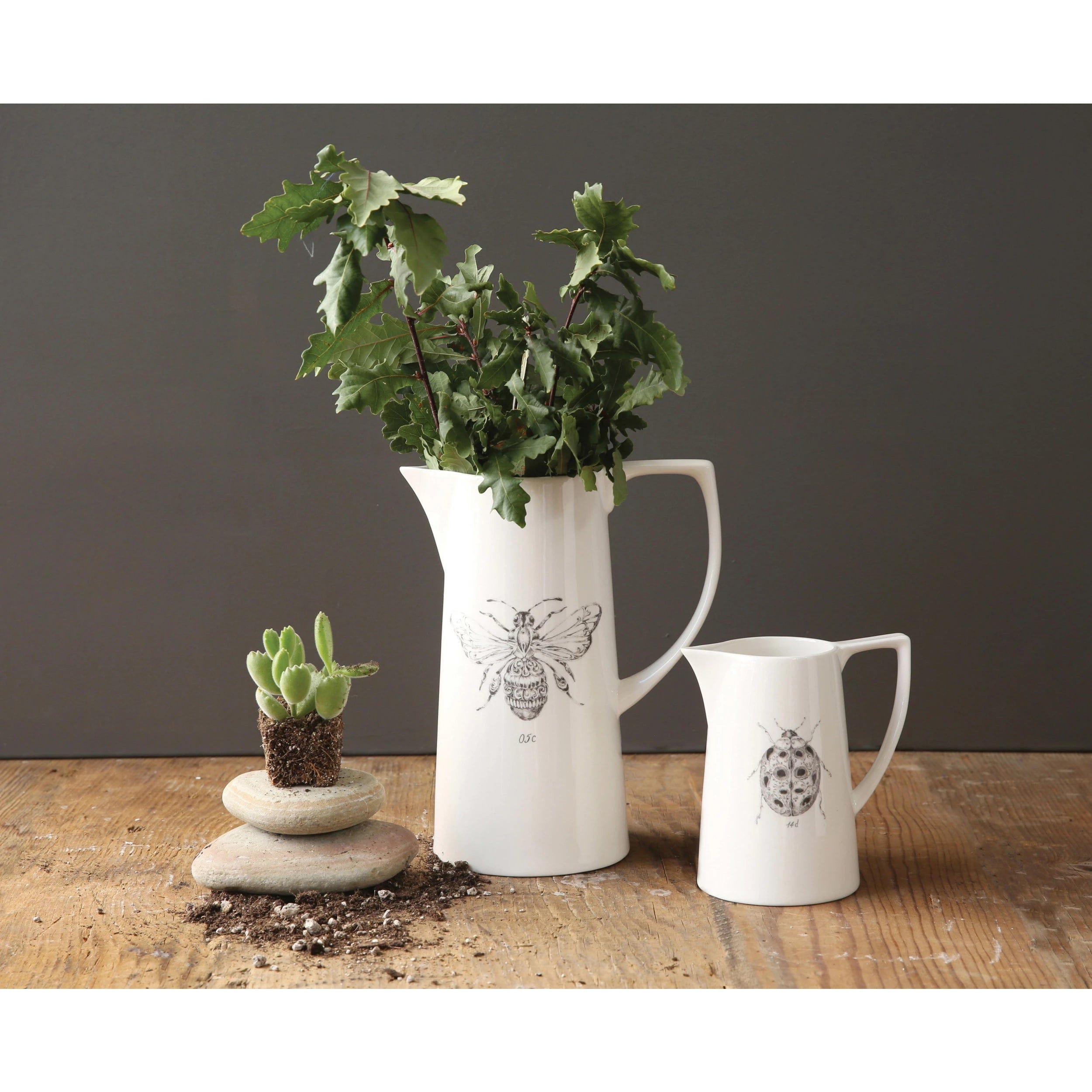 Creative Co-Op Creative Co-op Ceramic Pitcher with Bee - Little Miss Muffin Children & Home