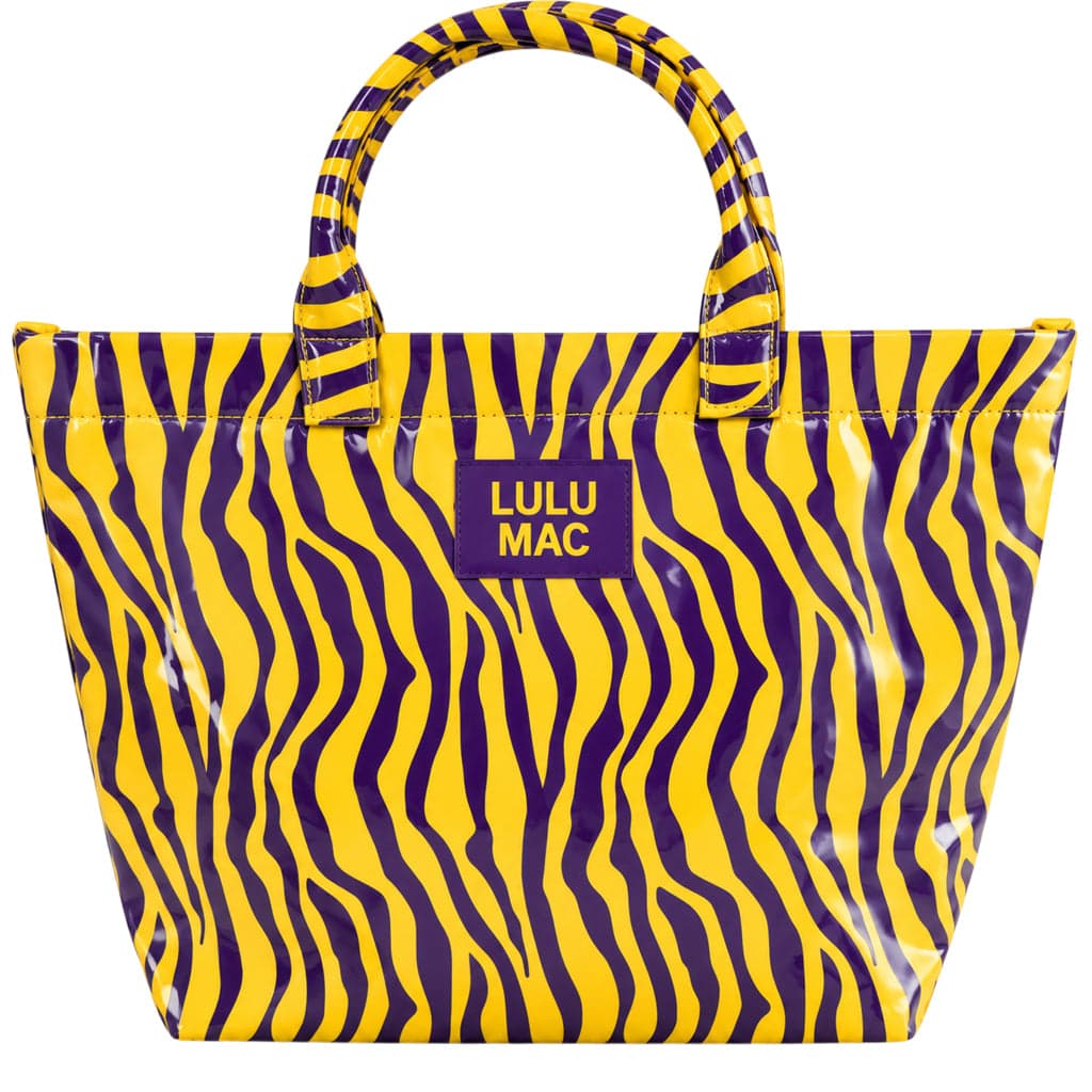 Girlie Girl Originals LM-BG-1003 Tote Bag Purple/Yellow Tiger Stripe - Little Miss Muffin Children & Home