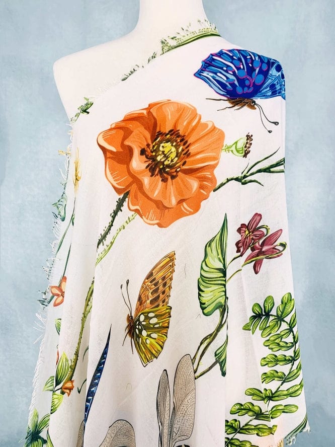 JC Sunny Fashion JC Sunny White-Multi Dragonfly & Floral Scarf/Shawl - Little Miss Muffin Children & Home