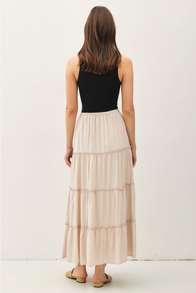 Be Cool Be Cool Tiered Maxi Skirt in Stone - Little Miss Muffin Children & Home