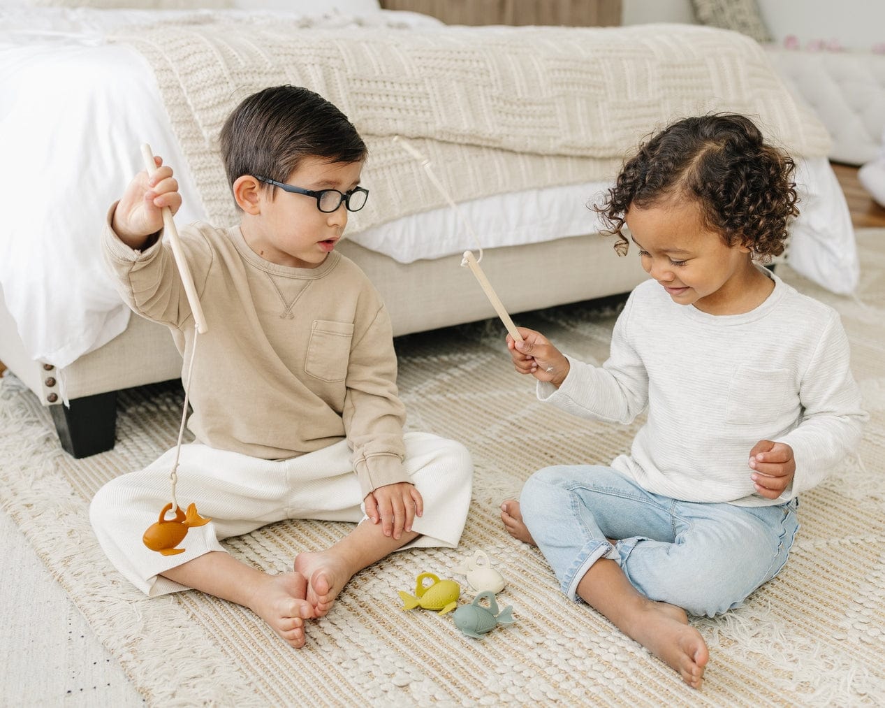 Marlowe & Co Marlowe & Co Silicone and Wood Fishing Play Set - Little Miss Muffin Children & Home
