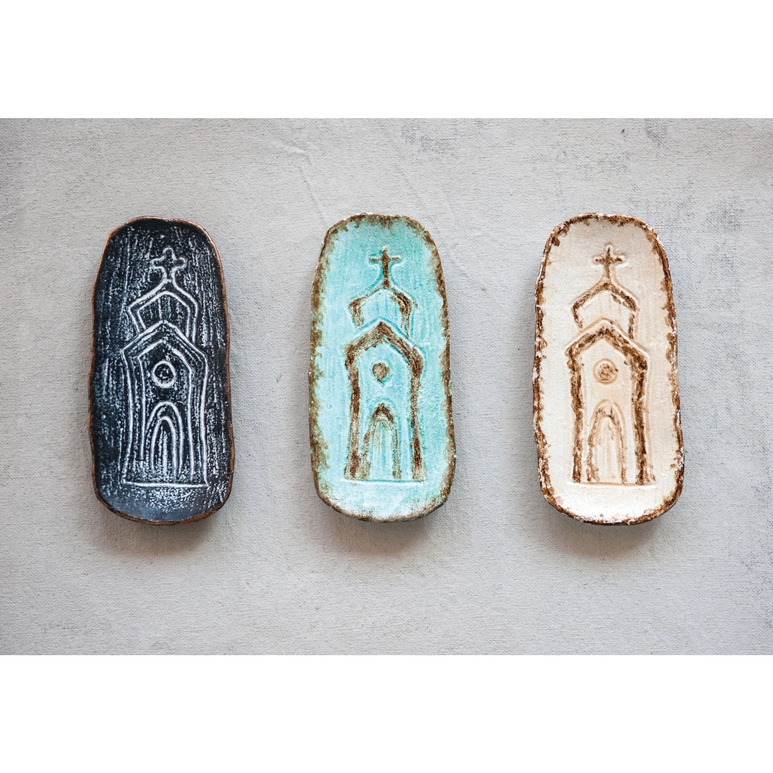 Creative Co-Op Creative Co-op Cast Iron Dish with Church - Little Miss Muffin Children & Home