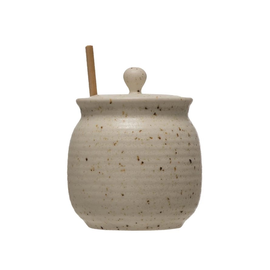 Creative Co-Op Creative Co-op Honey Jar with Honey Dipper & Lid - Little Miss Muffin Children & Home